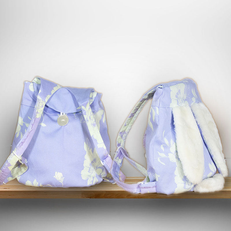 free girls backpack pattern, sewing pattern, bunny ears backpack pattern, fun backpack pattern, rabbit ears backpack pattern, free rabbit bag pattern with instructions, pdf pattern, downloadable sewing pattern