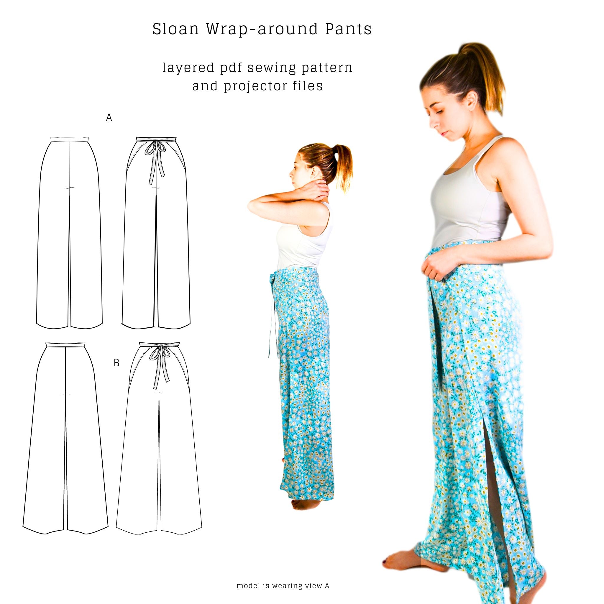 Sloan Wrap Pants Pdf sewing pattern - blupatterns